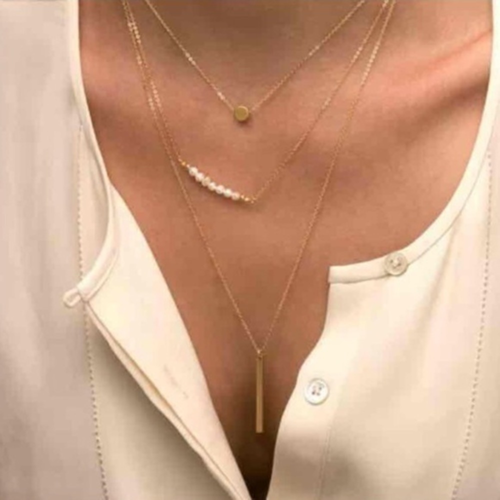 New 3-layers choker necklace E01